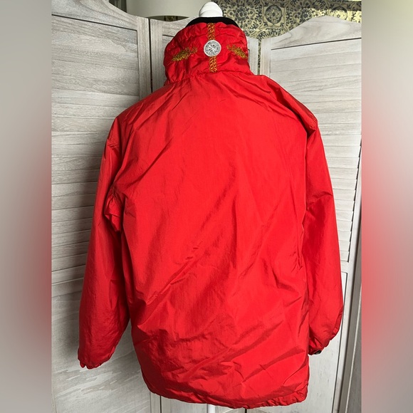 vintage Bogner red pullover embroidered ski parka with Fiberfill lining size 8 - Picture 7 of 12